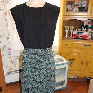 NWOT Mango Suit Collect Dress Black Paisley Sz 2